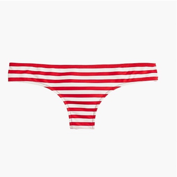 J Crew Women’s Red/White Striped Bikini Bottom-Size Medium - Picture 1 of 6